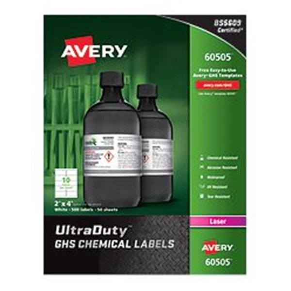 Avery Dennison Avery-Dennison UltraDuty GHS Chemical Labels, White - 2 x 4 in. AV33396
